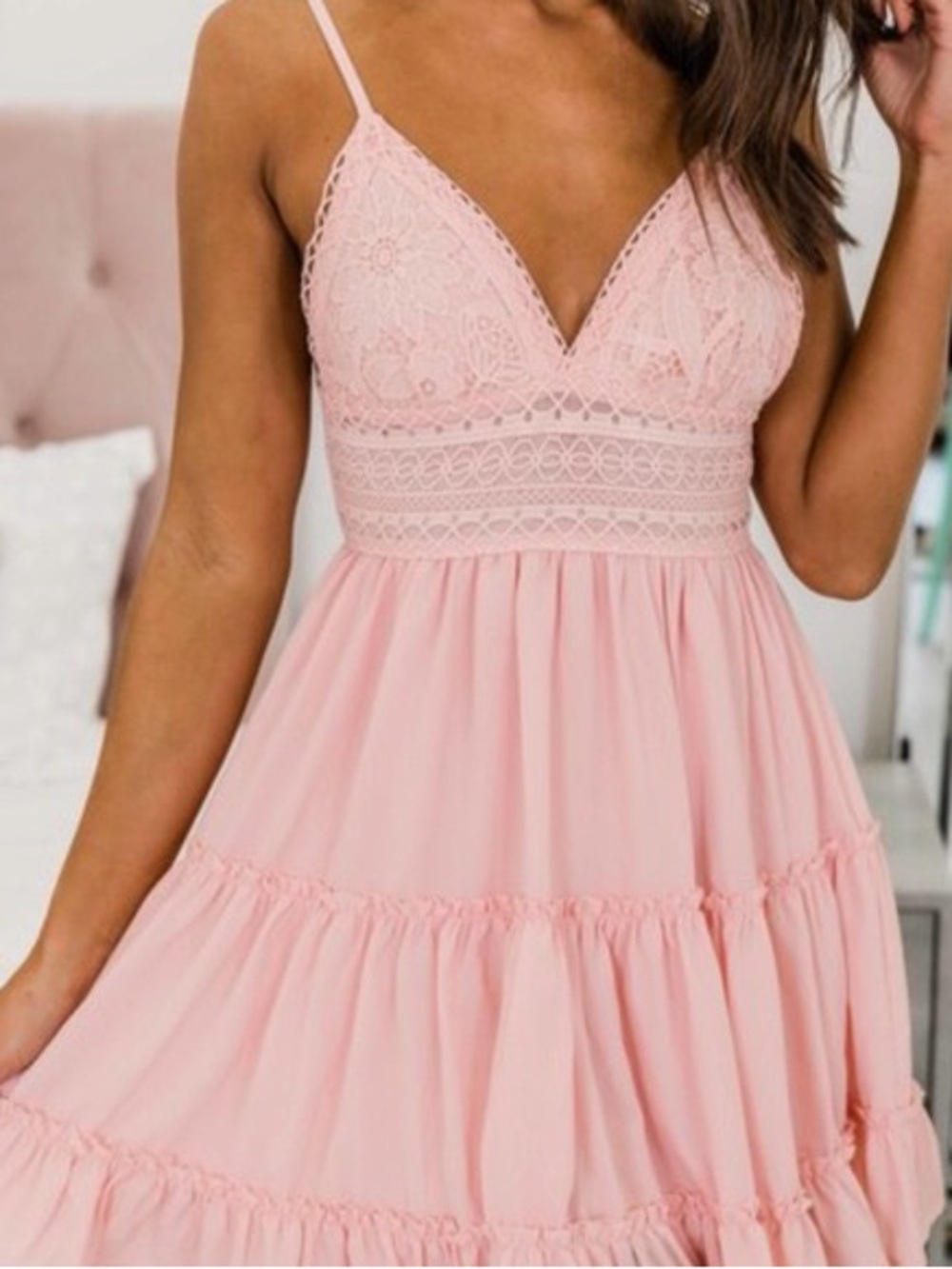 Pink Lily A Romantic Twist Dress Pink Lace